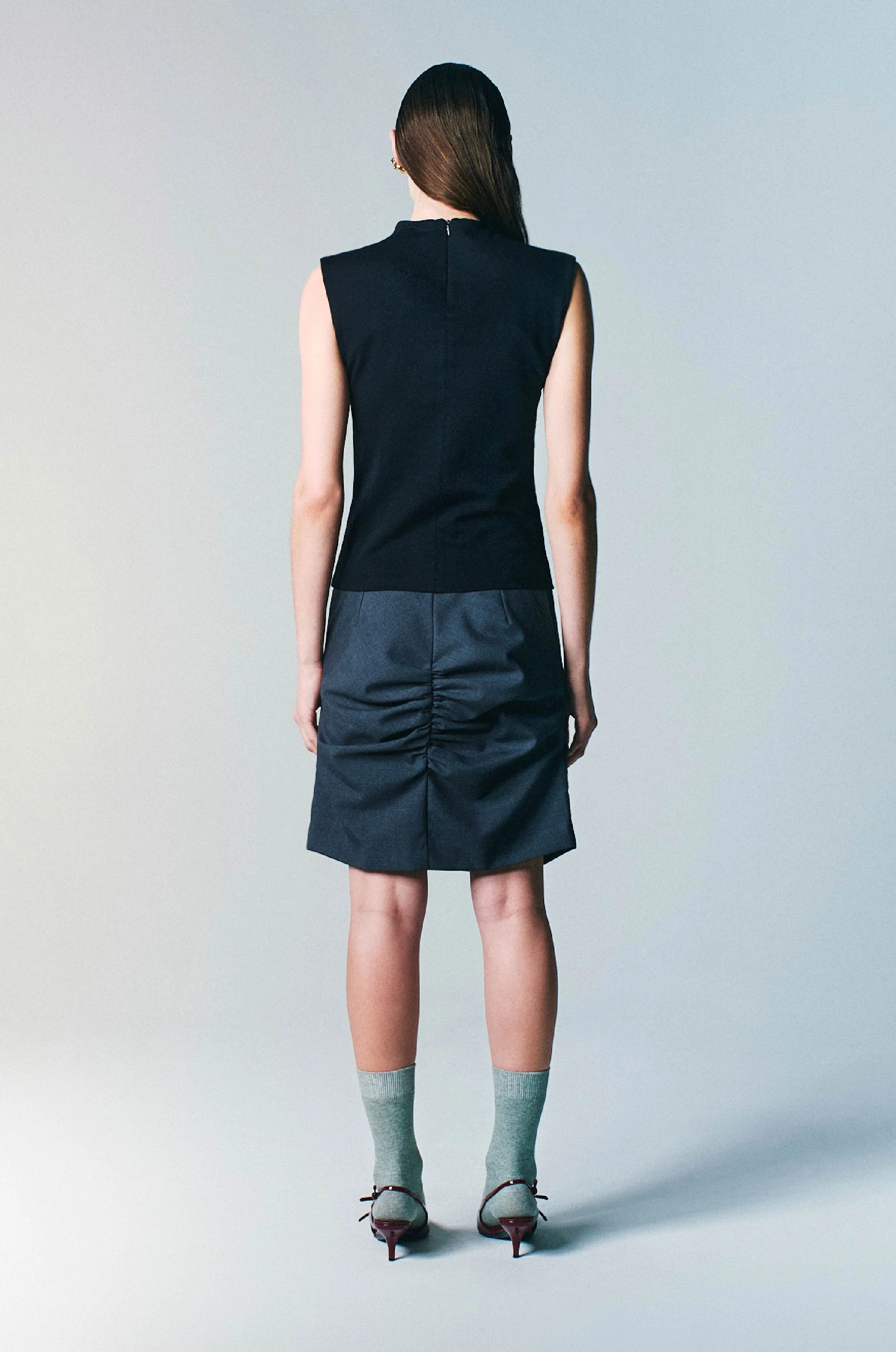 GATHERED SUIT SKIRT - Image 8